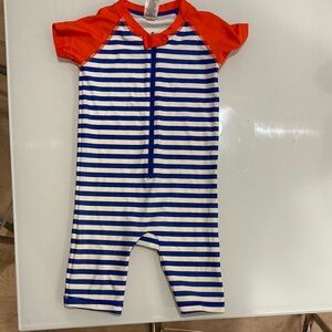 Tucker & Tate full swimsuit stripe boys rash guard size 24 months orange blue